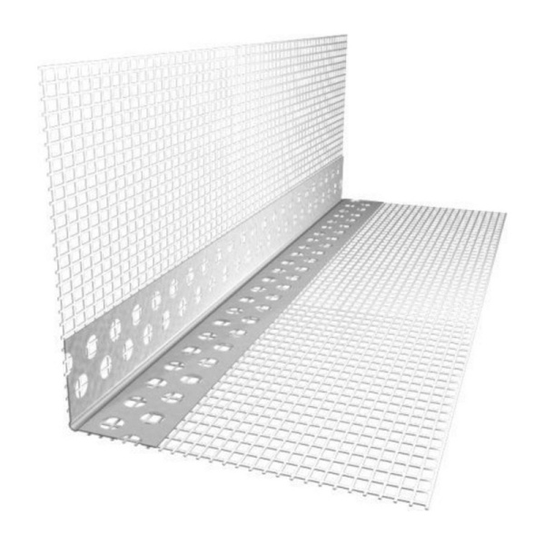 ПРОФИЛЬ ПВХ ПЕРФОРИРОВАННЫЙ УГЛОВОЙ с армирующей сеткой 100х150х2500 мм ALLIGATOR ( 1уп.100шт)