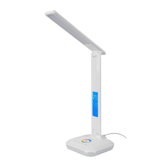 Светильник настольный LED General GLTL-034-2 (800152) LCD-дисплей с часами 8W 3000-6500K белый 520Лм 