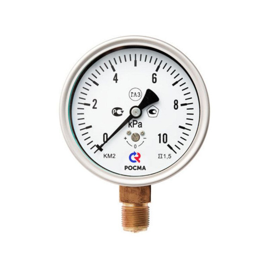 Манометр (напоромер) КМ-22Р, 0-4 кПа, класс 1,5, М20x1,5, Ø100
