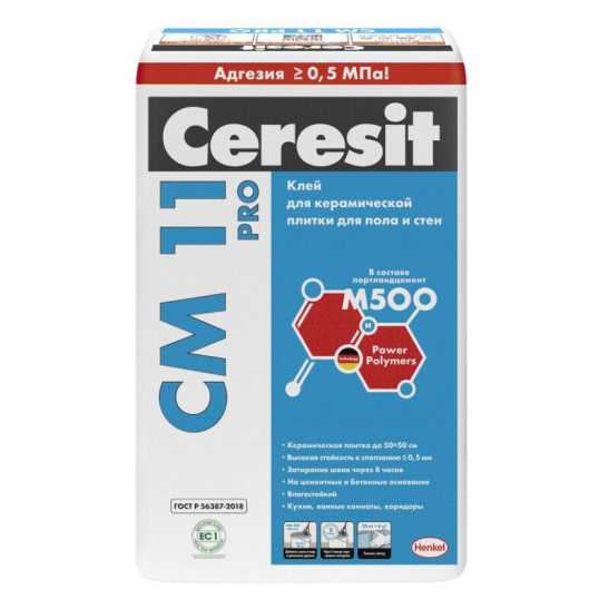 Клей плиточный Церезит "CM 11", 25 кг, Россия