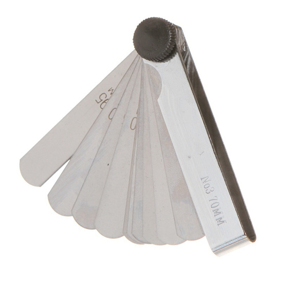 Набор щупов для регулировки зазоров клапанов 20л./100мм (0.05-1.0мм.) ("TOP AUTO" С.Петербург) щупы веерные