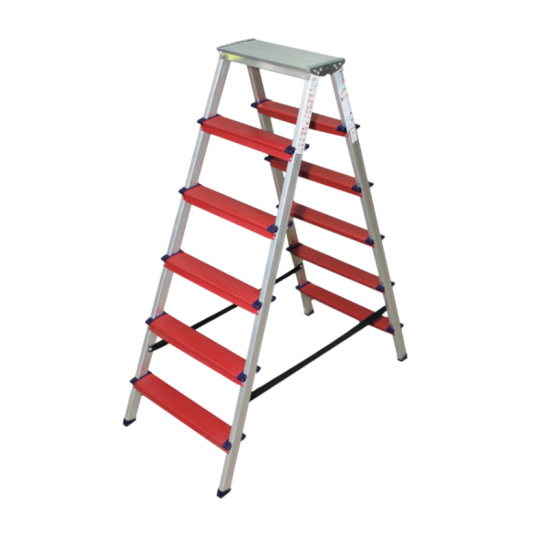 Стремянка двустороняя алюминиевая комбинированная  6х6 КОЛОР SARAYLI, Россия ТУ 9693-002-51298946-2009