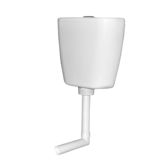 БАЧОК П/Э среднего расположения с трубой, белый,  с арматурой, хром.кнопка (г.Киров)