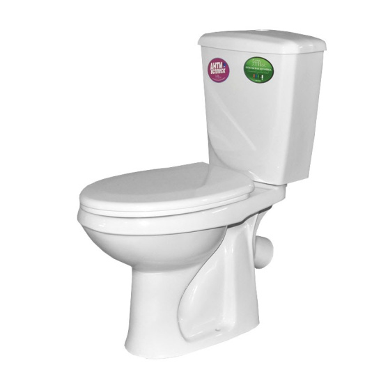 Унитаз-компакт Оскольская керамика Элисса Оптима косой выпуск, однорежимная арматура, нижний  подвод, сиденье