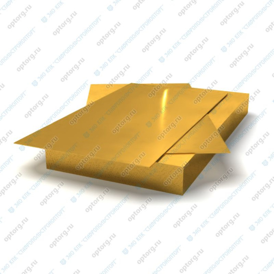 Лист латунный 2,0 мм, 0,6x1,5 м, ЛС59-1