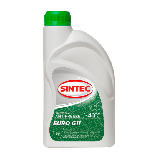 Антифриз Sintec EURO (G11) зеленый 1кг (вес брутто) (ООО"Обнинскоргсинтез") (синтек), Синтек