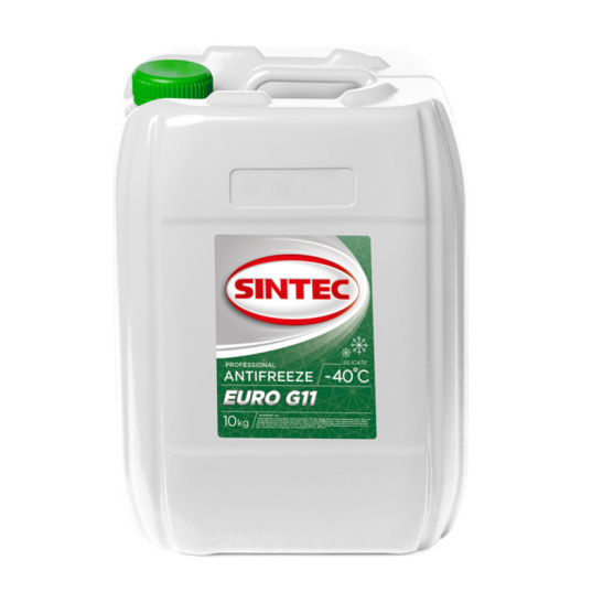 Антифриз Sintec EURO (G11) зеленый 10кг (вес брутто) (ООО"Обнинскоргсинтез") (синтек), Синтек