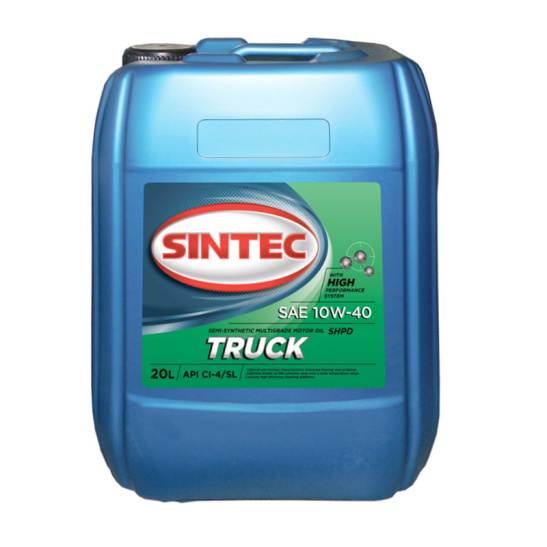 Масло моторное Sintec TRUCK SAE 10W40, 20 л, API CI-4/SL, полусинтетическое, (двиг. турбодизельный)