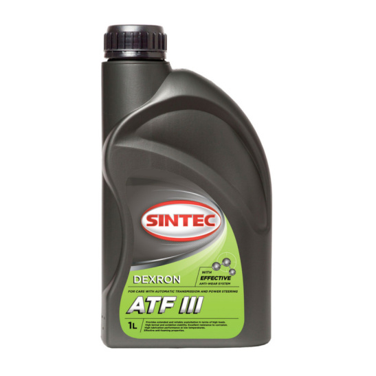 Масло трансмиссионное Sintec ATF III, 1 л, минеральное, для АКПП, ГУР
