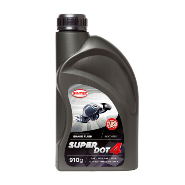Тормозная жидкость SINTEC SUPER DOT-4  0.5л. (455г)  (синтек) (Обнинскоргсинтез)