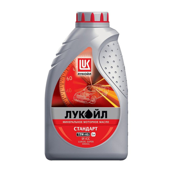 Масло моторное ЛУКОЙЛ Стандарт SAE 15W40, 1 л, API SF/CC, минеральное, (двиг. бензиновый, дизельный)