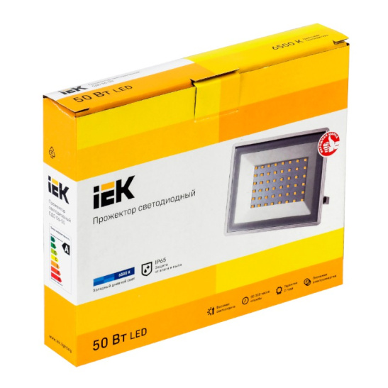 Прожектор IEK СДО 06-50 50W белый 6500К 4000Лм светодиодный IP65
