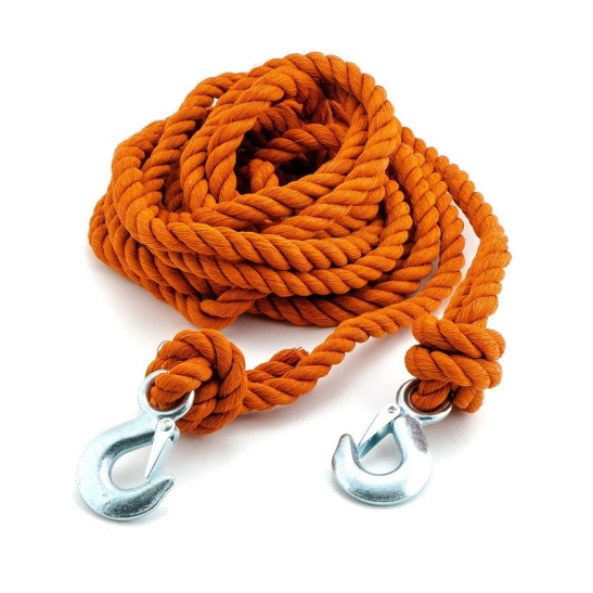 ** Трос буксировочный (3,5 тн) крюки, ПРЕМИУМ, канат трехпрядный 5 м. ("ТОП АВТО" СПб.) (в сумке) буксирный (ТА-P9-3522С)