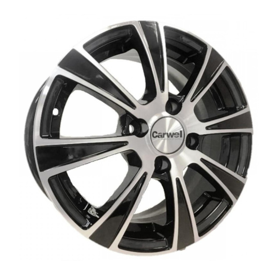 Диск литой Carwel Йота 113 5,5Jx14 4/98 ET35 D58,5 AB (черный с полированной лицевой частью), без крепежа, арт. 39516, (Карвел)