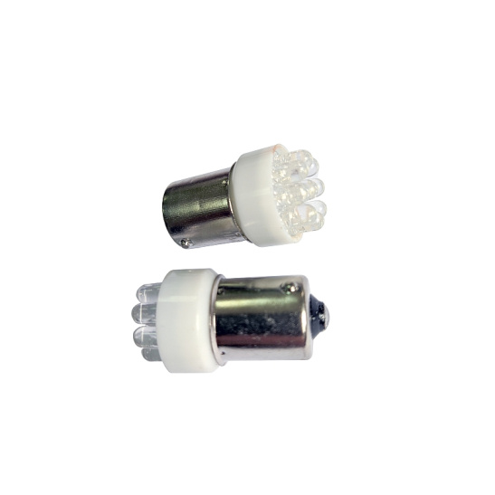 СВЕТОДИОД (А-24-10) (24T15-W\9LED, 203167) БЕЛЫЙ (9 с/д) 24В