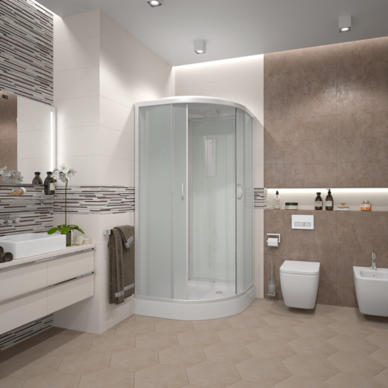 Душевая кабина 800x800x2150 мм, Erlit ER3508P-C3-RUS, Россия