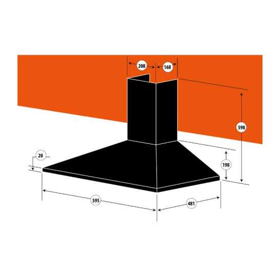 Вытяжка кухонная CENTEK CT-1820-60 Black черная, купол, 3 скорости