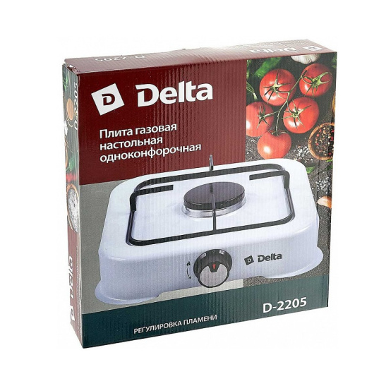 Плита газовая DELTA D-2205 1  конф.  (настольная)  белая