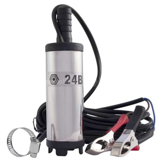 Насос погружной (24В., 38 мм., 20 л/мин., ФИЛЬТР СЕТКА + хомут) (БАК.17438) для перекачки дизельного топлива, антифриза, керосина ("БелАвтоКомплект") электрический, 24 Вольт