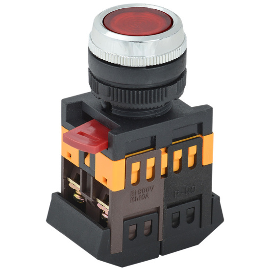 Кнопка ABLFS-22 красный d=22мм неон/240В 1з+1р IEK (BBT30-ABLFS-K04)