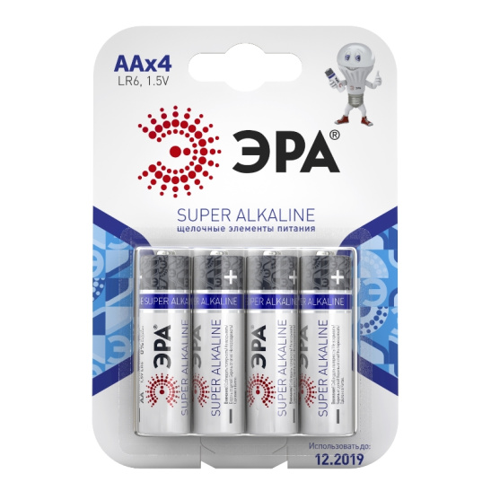 Батарейка ЭРА LR-6 BL-4, 1,5 В