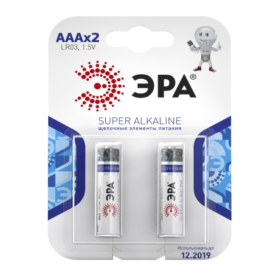 Батарейка ЭРА LR-03 BL-2, 1,5 В