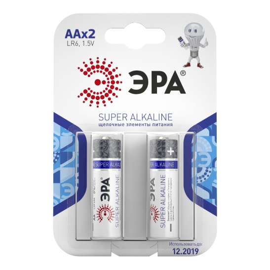 Батарейка ЭРА LR-6 BL-2, 1,5 В