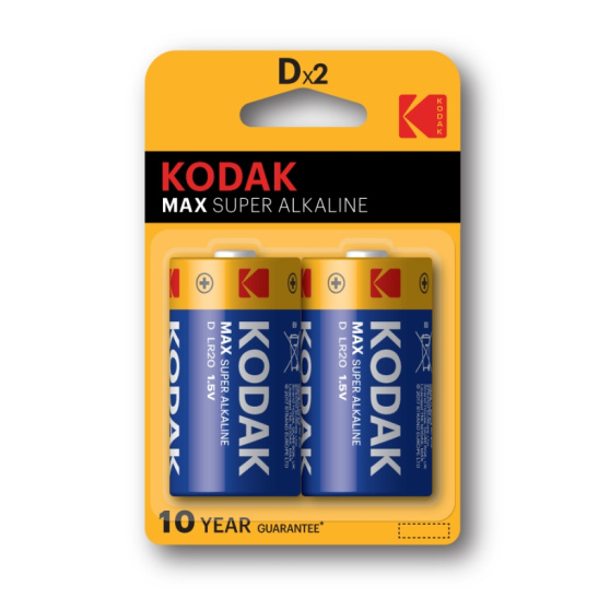 Батарейка Kodak MAX  LR-20 BL-2, 1,5 В