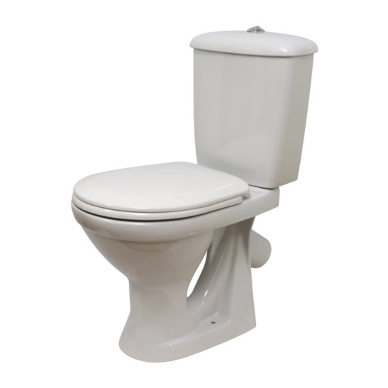 Унитаз-компакт Оскольская керамика Суперкомпакт косой выпуск, однорежимная арматура, нижний  подвод, сиденье