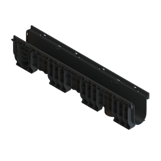 Лоток (канал) водоотводный пластиковый DN100 H200, "PolyMax Basic", Standartpark, арт. 8040-М