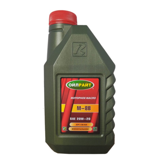 Масло моторное OILRIGHT М-8В SAE 20W20, 1 л, API SD/CB, минеральное, (двиг. бензиновый)