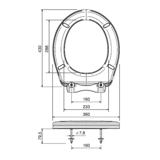 Сиденье для унитаза универсальное белое "ФАРФОР" (К-01)