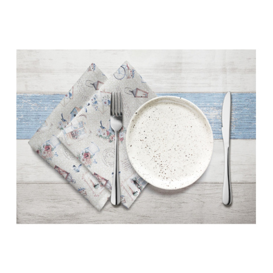 Набор из салфеток для кухни "История открыток Компаньон" 45*45см (1упак-2шт) 8598/1 Самойловский текстиль