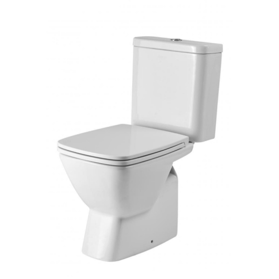 Унитаз-компакт Santek Нео SLIM (тонкое сиденье), 1WH302470, горизонтальный выпуск, двухрежимная  арматура OLIVEIRA, нижний  подвод, сиденье с микролифтом