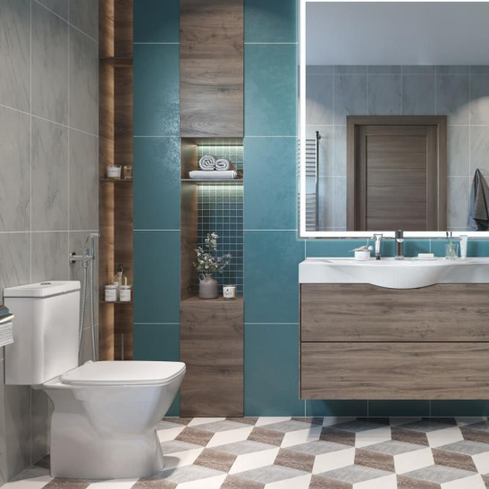 Унитаз-компакт Santek Нео SLIM (тонкое сиденье), 1WH302470, горизонтальный выпуск, двухрежимная  арматура OLIVEIRA, нижний  подвод, сиденье с микролифтом