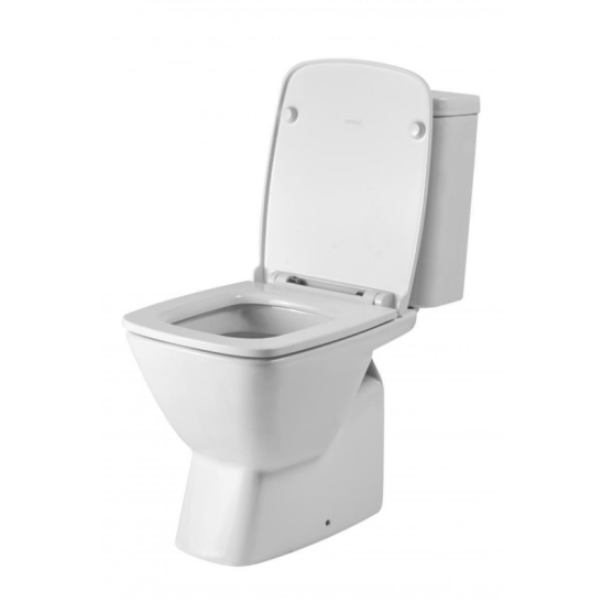 Унитаз-компакт Santek Нео SLIM (тонкое сиденье), 1WH302470, горизонтальный выпуск, двухрежимная  арматура OLIVEIRA, нижний  подвод, сиденье с микролифтом