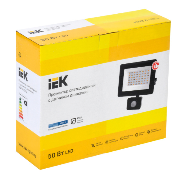 Прожектор IEK СДО 06-50Д 50W черный 6500К 4000Лм светодиодный IP65