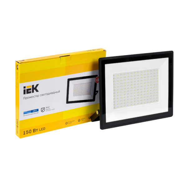 Прожектор IEK СДО 06-150 150W черный 6500К 13500Лм светодиодный IP65