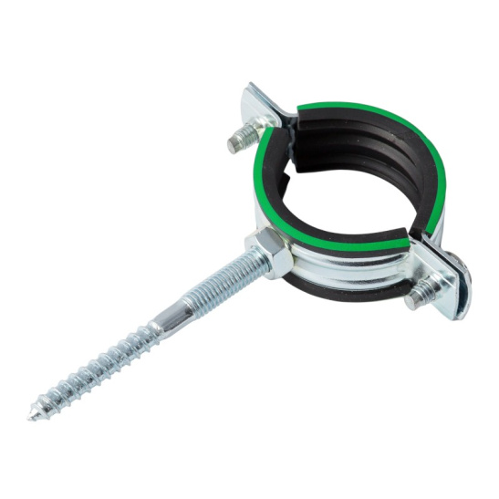 Хомут сантехнический с резиновым уплотнителем D=1 1/2 (48-53 мм), М8x80, Майер, Россия