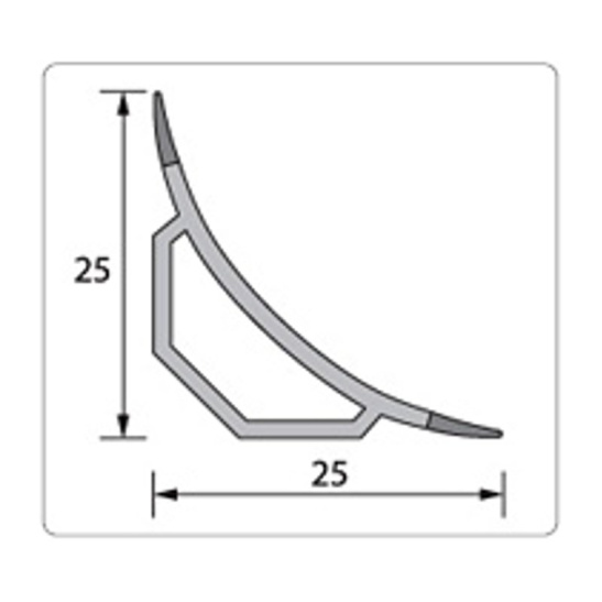 Бордюр (галтель) с мягкими краями 2,5 белый