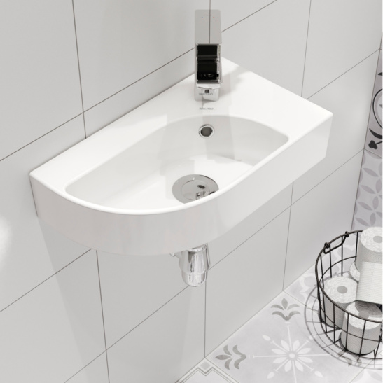 Раковина CAMEO 45 правая, угловая, с отверстием, без пьедестала, 455x250 мм, г. Сызрань