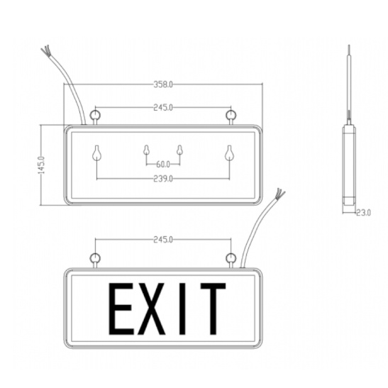Светильник аварийный ЭРА ССА SSA-101-1-20, 3 Вт, выход-exit, 220 В