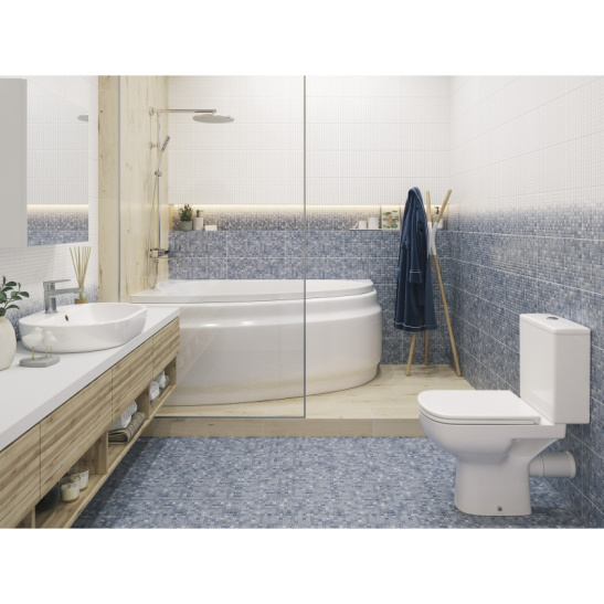 Унитаз-компакт Cersanit Colour Clean On 011 горизонтальный выпуск, двухрежимная арматура, нижний  подвод, сиденье с микролифтом
