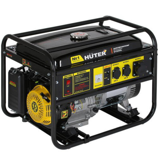 Генератор Huter DY8000L, 7 кВт, 220 В, бензин, 25 л