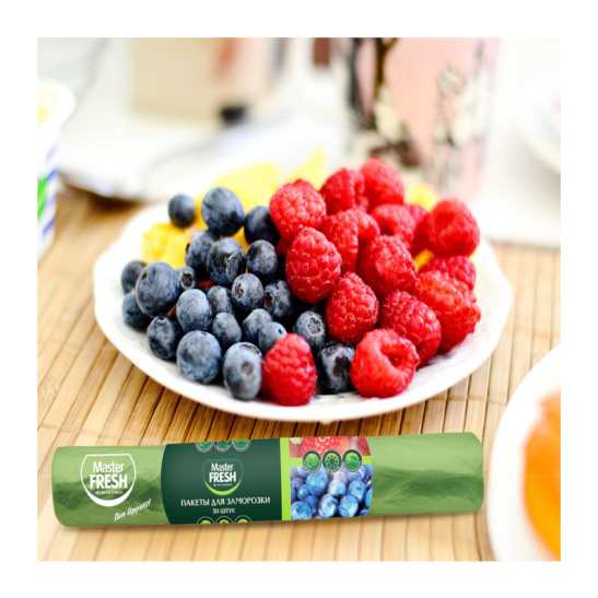 Пакеты для заморозки, ПНД, (упак. 30 шт), 25x32 см, 5789, Master Fresh, Россия