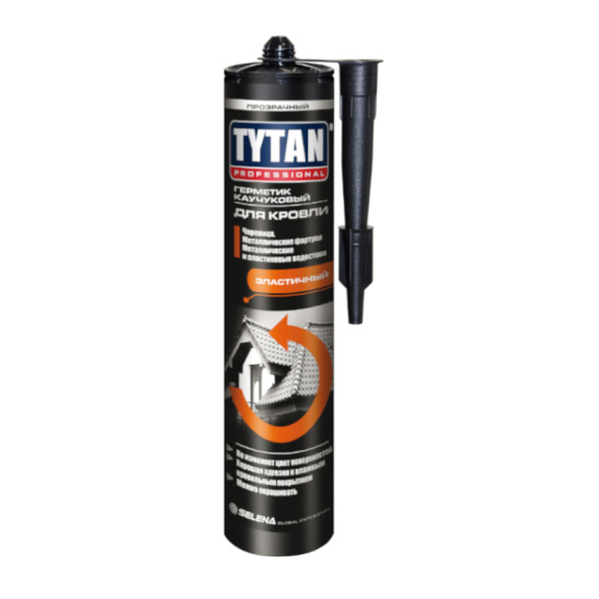 Герметик каучуковый для кровли 310 мл, прозрачный, Tytan Professional, арт. 91455