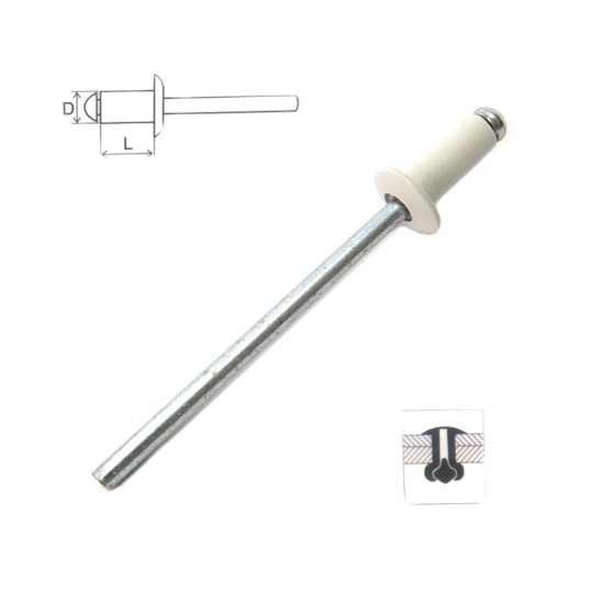 Заклепка комб. (алюмин./сталь)   4,0*10    RAL 9003   упаковка-100шт.