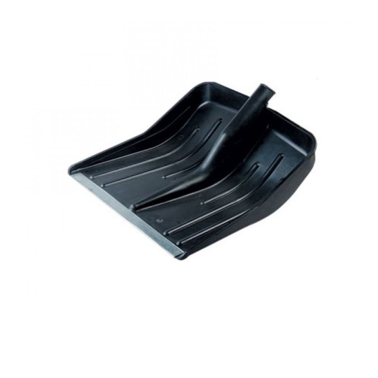 Лопата снеговая пластиковая ФИНСКАЯ 410*400 мм черная с оцинк. планкой