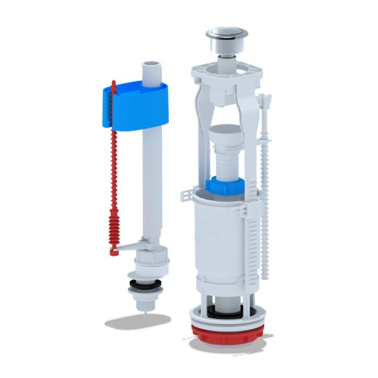 АРМАТУРА для бачка нижняя подводка пластик кнопка хром WC6550MST (АНИпласт)