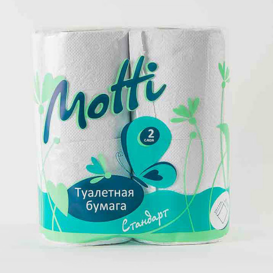 Туалетная бумага "Motti" "Стандарт" 2-х слойная (1упак.-4рул.) 101714